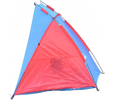 Namiot parawan plażowy Sun 200X100X105Cm Niebiesko-Czerwona Enero Camp