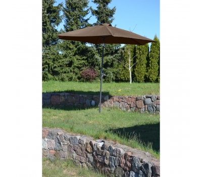 Parasol ogrodowy 250cm składany brązowy Saska Garden