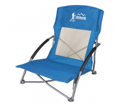 Fotel turystyczno plażowy z podłokietnikami 55x58x64 składany niebieski