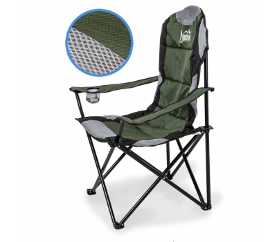 Krzesło turystyczne składane LUX 60x60x105cm zielono - czarne