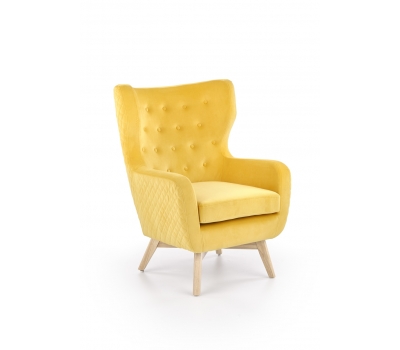 Fotel MARVEL żółty / naturalny