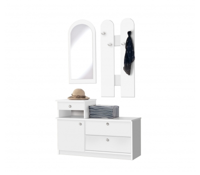 Garderoba z lustrem SMART biały