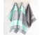 Komplet ścierek bawełna 2x50x70 + ręcznik 30x50 / Marsala miętowy